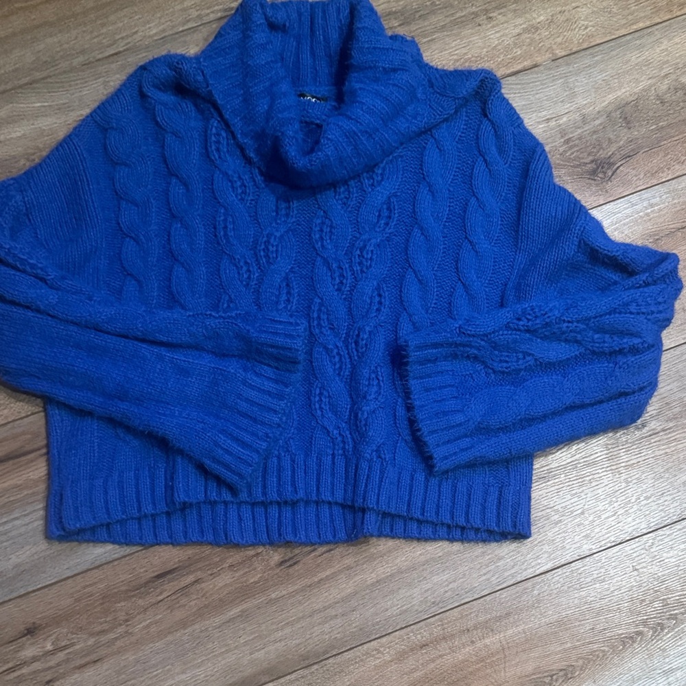 Sun n Moon Royal Blue Cowl Neck Sweater
